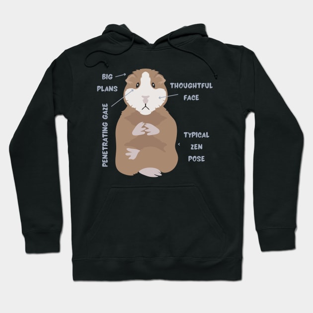 Anatomy Of A Guinea Pig With Funny Labels Hoodie by CentipedeWorks